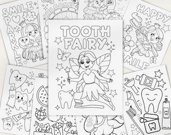 Dibujos para colorear del Hada de los Dientes para niños: Actividad para aprender a quitar los dientes (imprimible)