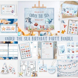 Under the Sea Kids Party Printable Bundle | Ocean-Themed Birthday Decorations & Games | Instant Download | Sea Creatures | Kids Activities