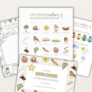 Nature Scavenger Hunt Printable, Kids Nature Activities, Spring Scavenger Hunt, Outdoor Nature Hunt, Nature Printables, Kids Explorer Kit