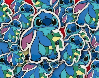 Stitch Frog Vinyl Sticker
