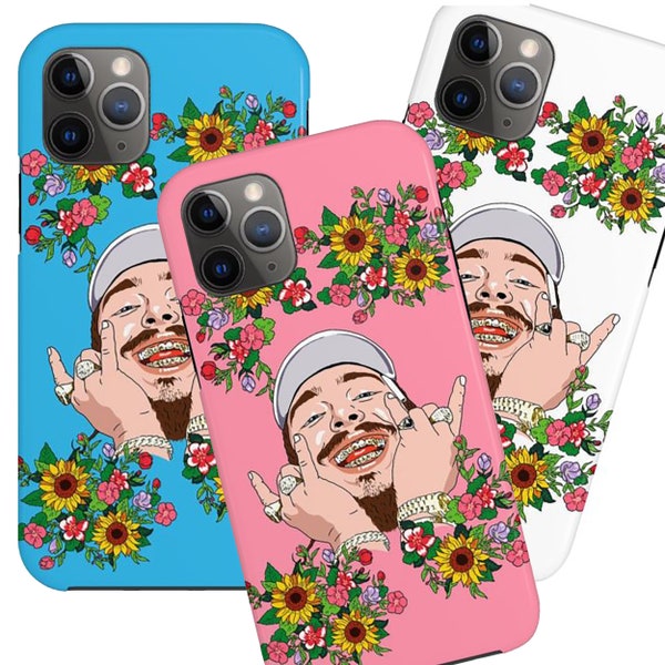 Post Malone Tough iPhone Case - Sunflower Hip Hop phone case hip hop birthday gift for him her Hypebeast phone case iPhone 15, 14, pro max