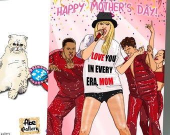 Taylor Swift  Mother's Day Card - The ERA tour Swiftie mother's day Card for kid funny mother's day Card mother's day gift for Swiftie mom