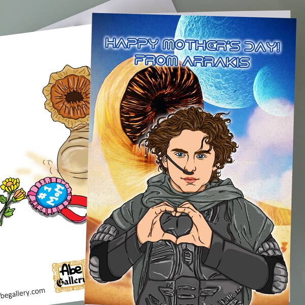 DUNE Mother's Day Cards - Timothée Chalamet Mother's Day Card funny mother's day Cards mother's day gifts kid mom card Paul Atreides