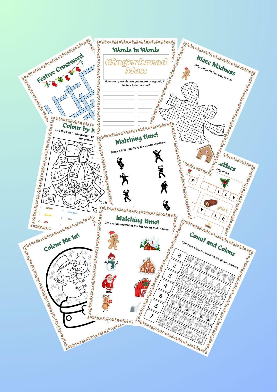 Kids Christmas Activity Pack: 50+ Pages Printable Games (PDF) - Etsy