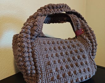 Bolso de mano/hombro de crochet con burbujas