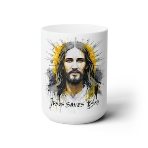 Tasse en céramique Jesus Saves Bro, 15 oz