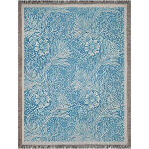 Blue William Morris Woven Blanket