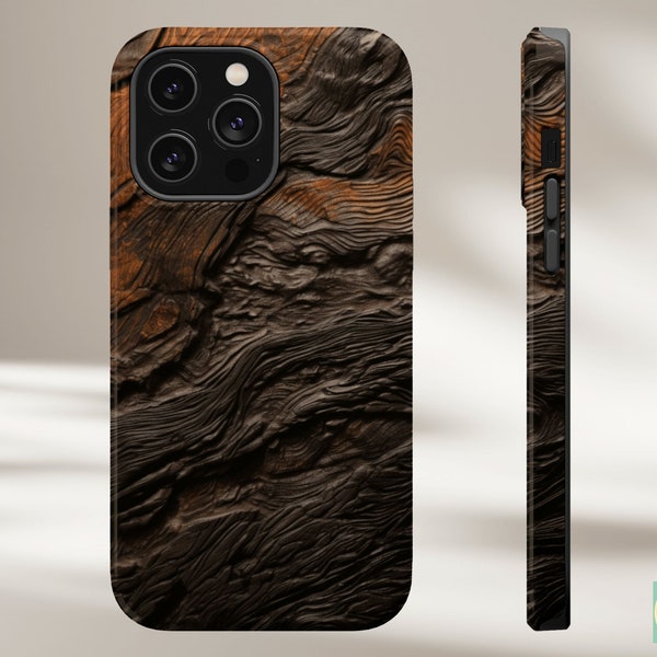 Rustikale Holz Handyhülle für iPhone 15 14 13 Pro Max Plus Mini MAGSafe Case FAUX Holz Handyhülle Rough Wood Phone Case Ästhetische Boho Hülle