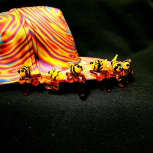 Bumblebee Topped Glass Trippy Drippy Hat Brim Pin