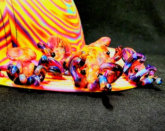 Galaxy Rainbow Squid Octopus Hat Brim Pin
