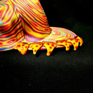 Pizza Slice Glass Trippy Drippy Hat Brim Pin