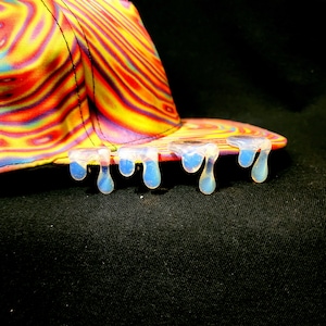 Ghostly Blue Glass Trippy Drippy Hat Brim Pin