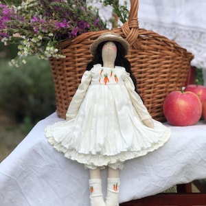 Handmade doll, Textile doll, Soft toy, Fabric doll, OOAK doll, Custom doll, Art doll, Tilda dolls, Vintage-inspired doll, Eco-friendly toy