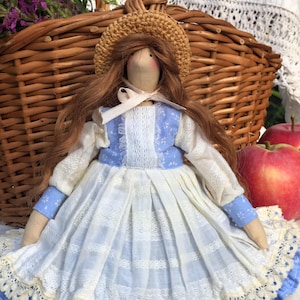 Bambola tessile fatta a mano: Anna Tilda Angel, decorazione da collezione per la cameretta dei bambini