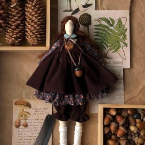 Handmade doll, Textile doll, Soft toy, Fabric doll, OOAK doll, Custom doll, Art doll, Tilda dolls, Autumn doll, Eco-friendly toy