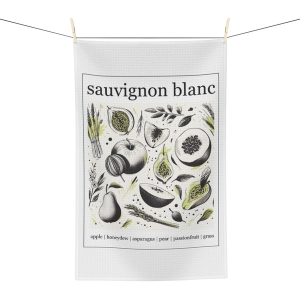 Sauvignon Blanc Wine Soft Tea Towel (Wine Decor | Wine Gifts | Wine Lovers)