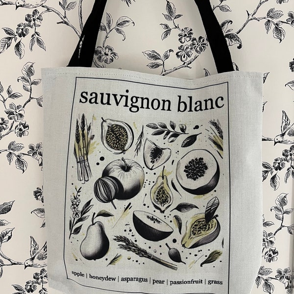 Sauvignon Blanc Wine Tote Bag (Wine Accessories | Wine Gifts | Wine Lovers)