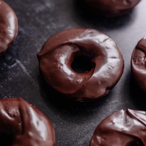 Vegan Chocolate Donuts - Baked Vegan Doughnuts - Dairy Free Egg Free Nut Free Soy Free