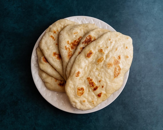 Vegan Garlic Naan - Dairy Free Egg Free Soy Free Nut Free Buttery Indian Style Naan