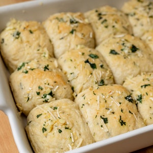 Vegan Garlic Parmesan Dinner Rolls - Dairy Free Egg Free Soy Free Nut Free Mini Garlic Bread Rolls