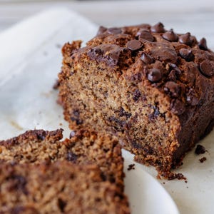 Vegan Banana Chocolate Chip Bread - Vegan Sweet Loaf - Dairy Free Egg Free Nut Free Soy Free
