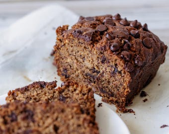 Vegan Banana Chocolate Chip Bread | 100% Plant-Based Sweet Loaf - Nut-Free, Soy-Free