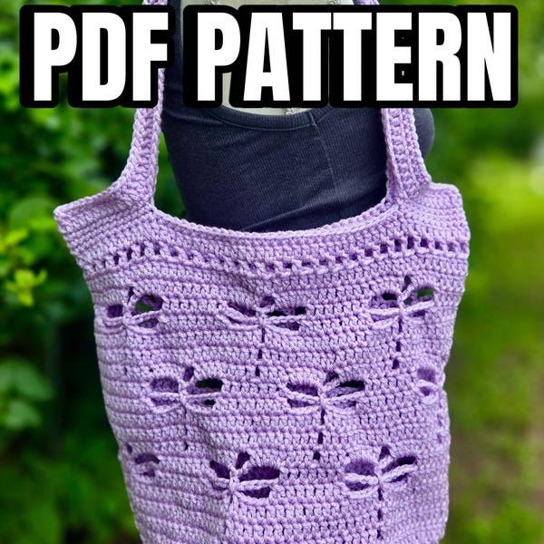 Dragonfly Market Bag | Crochet Pattern only NO PHYSICAL Item | Crochet Market Bag | Digital PDF | Beginner-Friendly Crochet Bag Pattern