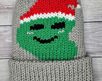 Christmas Pickle Beanie/Mütze NUR MUSTER PDF Download Strickmaschine , Addi, Sentro, Rundstrickmaschine