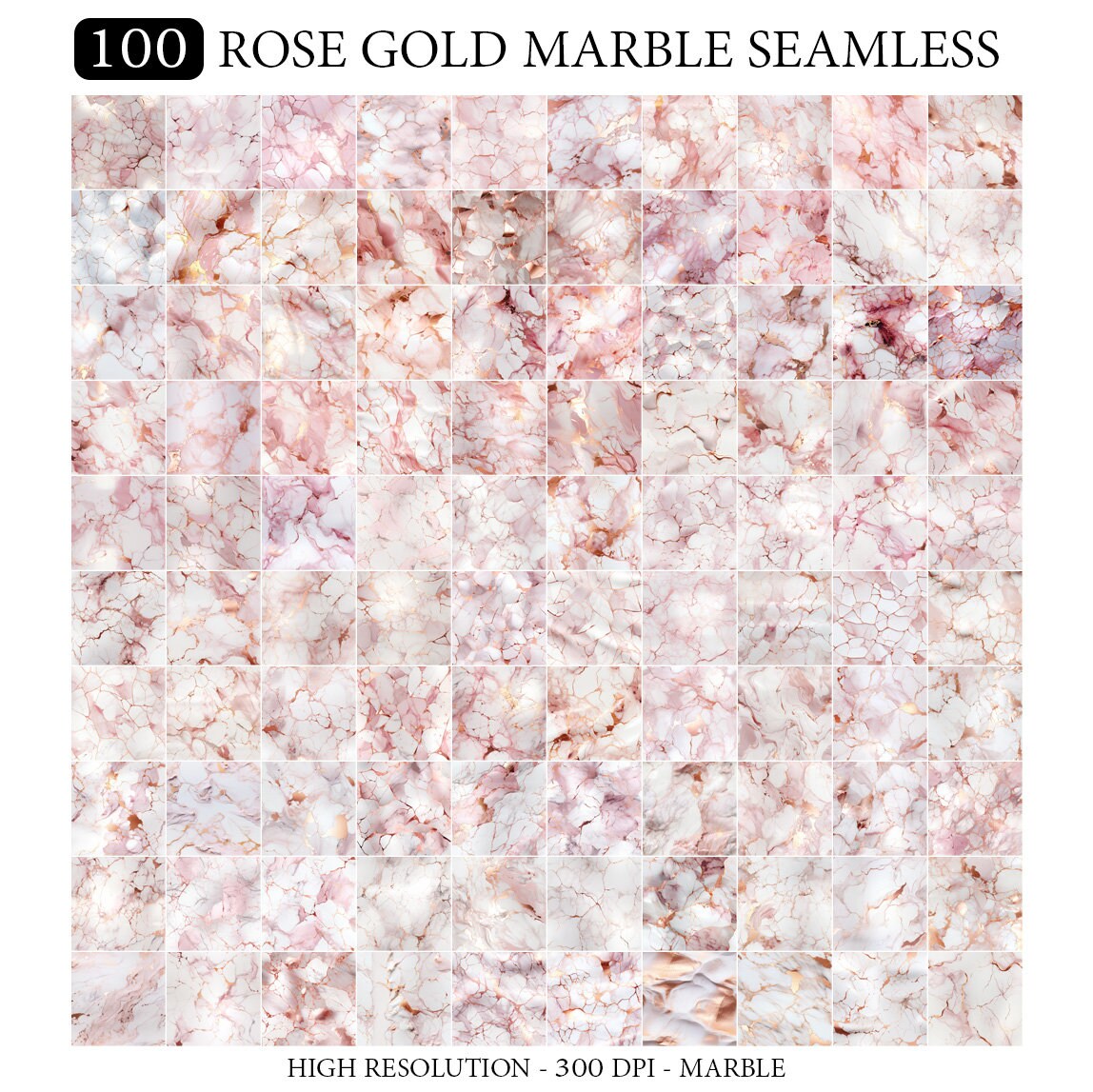 100 Rose Gold Mable Seamless Patterns, Luxury Patterns , Digital Paper ...