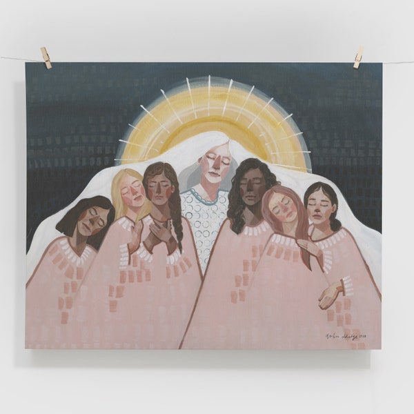 In Her Image | Heavenly Mother with Daughters | Inclusive Art | LDS Christian Faith Missionary | Divine Feminine Art | Fine Art Giclee Print