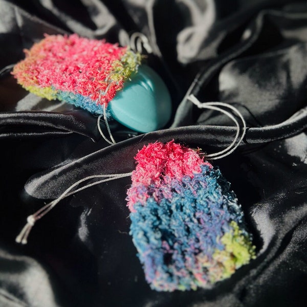 Crochet soap scrubby bag