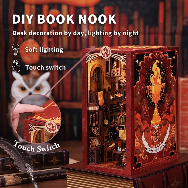 Produktbild von Souvik Book Nook Kit - DIY Miniaturhaus Mit LED-Licht, 3D Holz Puzzle
