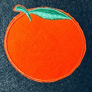 Vintage Orange Patch Applique - Embroidered -  set of 2