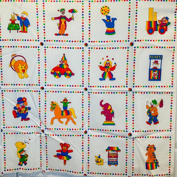 Rainbow Circus Quilt Panel