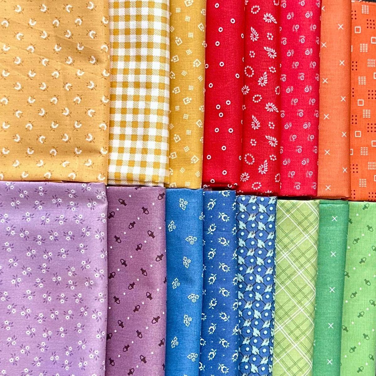 Bee Bundle Limited Edition Colors Fat Quarter Bundle- Hometown, Prairie Home and Farm Girl Vintage by Lori Holt - 16 fat quarters - BB12