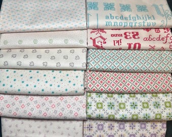 Fondos de café con leche Peace & Plenty de Lori Holt - 12 fat quarters - Latte1