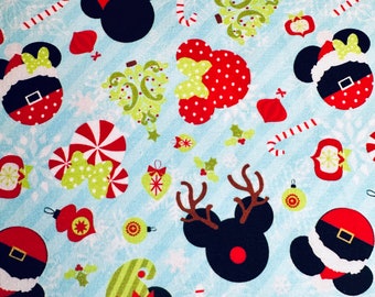 Christmas Mickey and Minnie Knit Fabric
