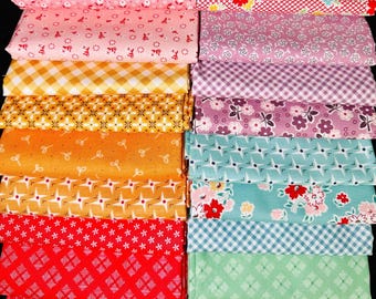 Bee Bundle Limited Edition Colors Fat Quarter Bundle- Hometown, Prairie and Farm Girl Vintage by Lori Holt - 18 fat quarters -bundle BB1
