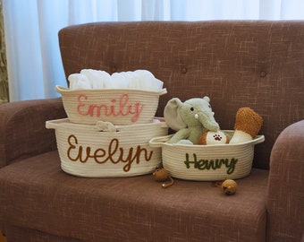 Personalized Name Basket, Cute kids design Basket, Special Name Gift for Baby, Toy Basket, Laundry Basket, Custom Basket for Baby Shower