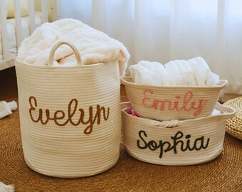 Personalized Name Basket, Custom Basket for Baby Shower, Cute kids design Basket, Special Name Gift for Baby, Toy Basket, Laundry Basket