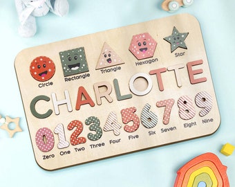 Custom Wooden Name Puzzle Personalised Busy Board Puzzle Toy for Baby Gift