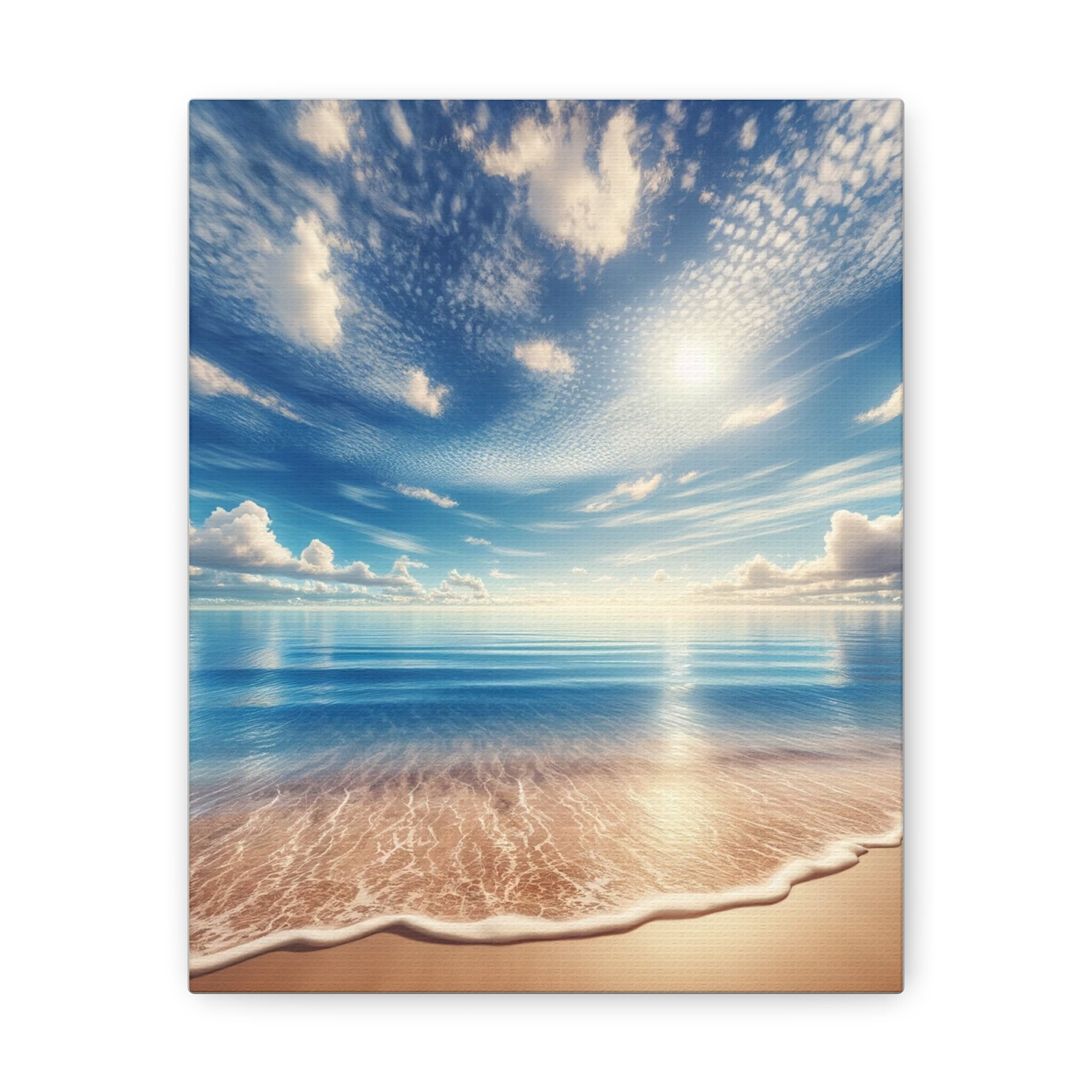 Sunny Day at the Beach Canvas Art Serene Seaside Landscape Wrap ...