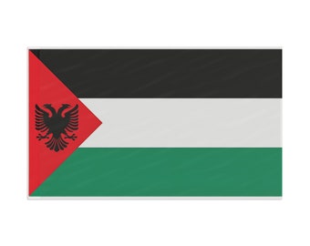 Montrez votre solidarité - Drapeau de soutien de la Palestine et de l'Albanie à l'unité et la paix