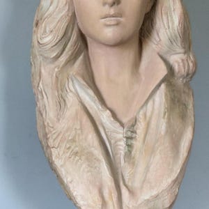 Vintage Alva 1991 Female Bust Sculpture Large 23” Woman Statue Romantic Decor