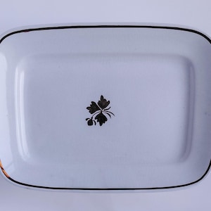 Antique Alfred Meakin Tea Leaf Ironstone Platter 13" England 1891-1896 Rectangular Serving Tray Victorian Farmhouse Decor