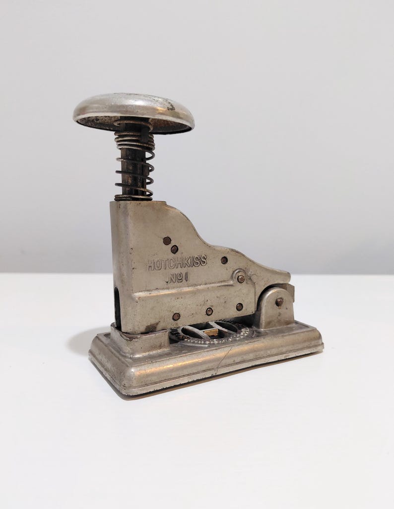 Eldon Rounded Stapler Antique Hotchkiss No 1 Stapler 1925 Patent Industrial Office Tool - Etsy