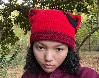 crochet five nights at freddy's inspired beanie - foxy