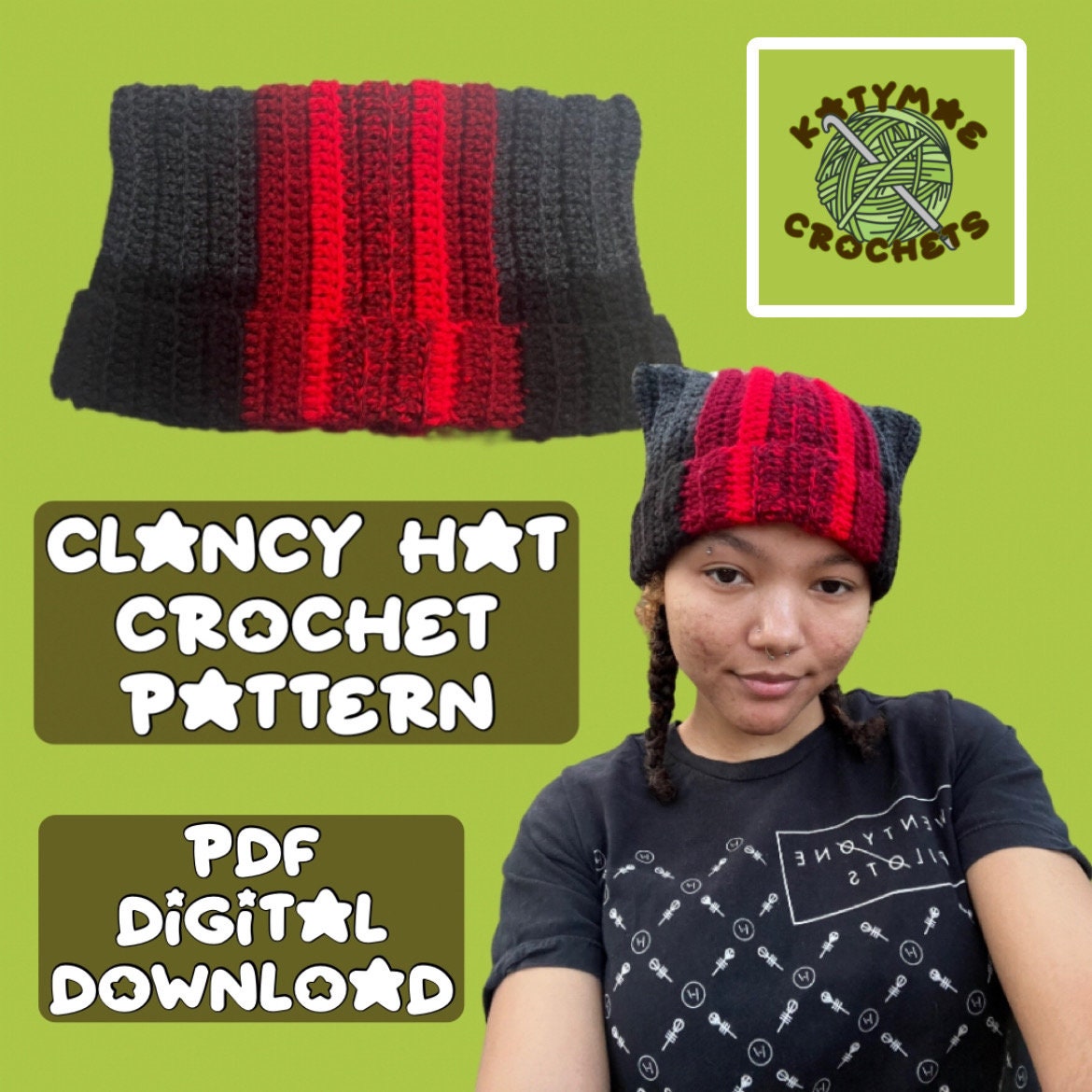 ニットキャップ・ビーニー COYSEIO : 25SS / COY VISOR CROCHET BEANIE (2COLORS) PDF Crochet Pattern - Beanie Brim and Visor Hat (unisex) by