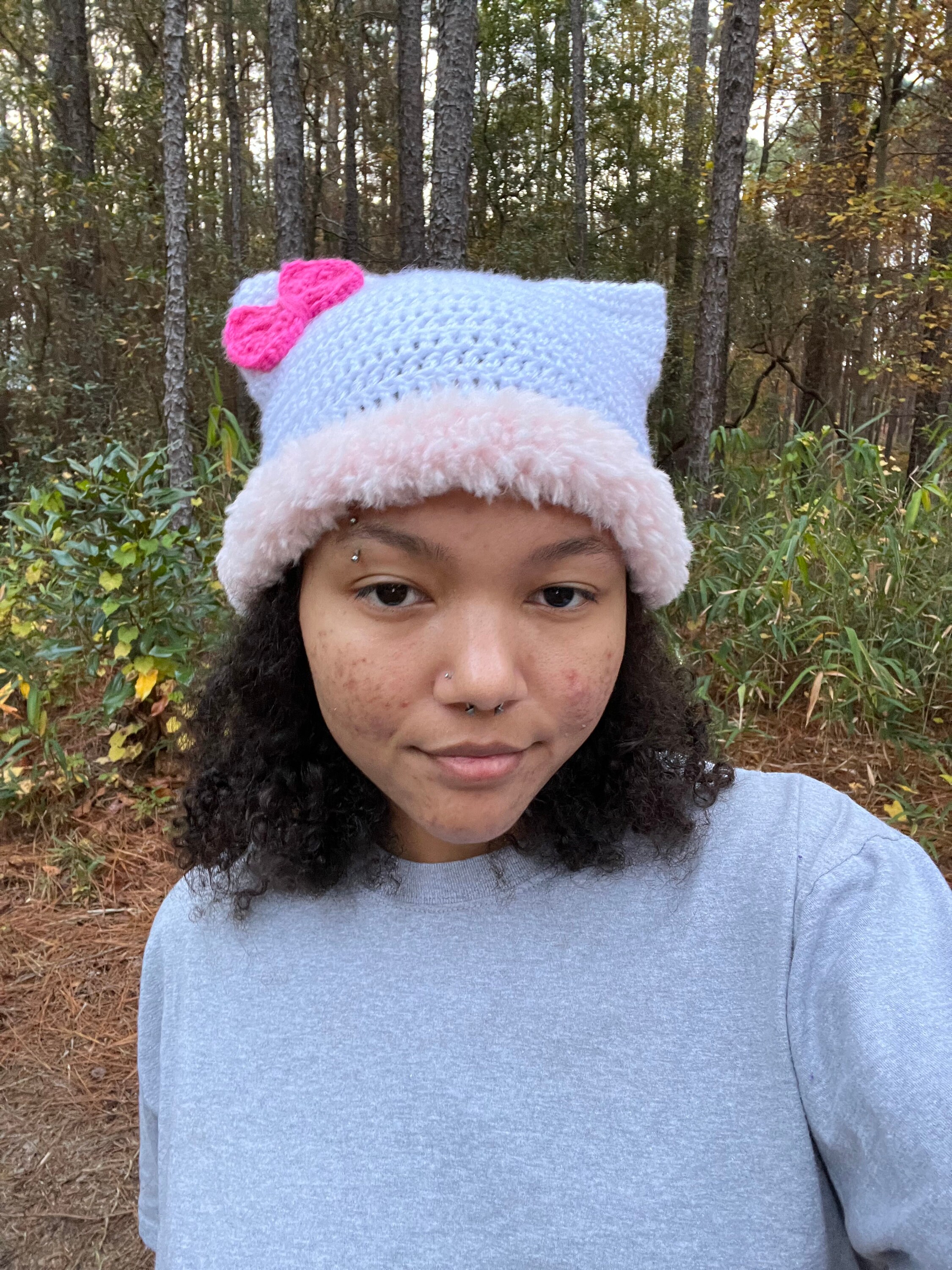 Customizable Crochet Hello Kitty Cat Beanie W/ Fur - Etsy