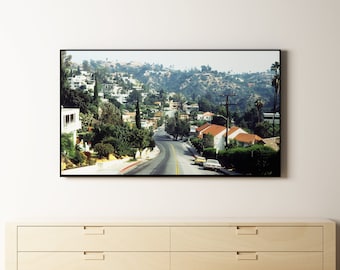 Vintage Hollywood Hills Print | Samsung Frame TV | City Photography | Digital Art For TV | California Wall Art | Hollywood Hills | Retro